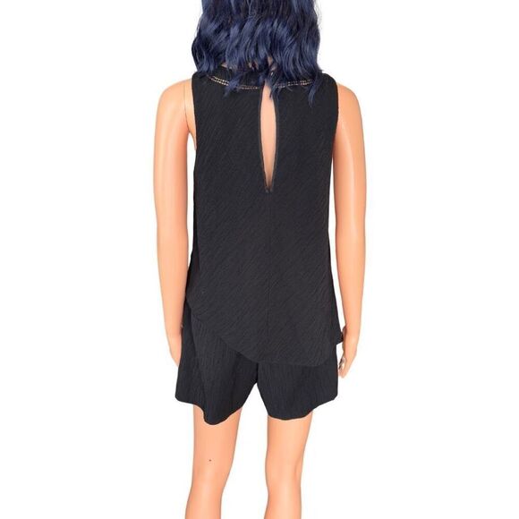 Elevenses Anthropologie Black Santa Ana Elevated Basics Dressy Date Romper XS - Picture 3 of 6